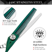 FnLune 6.0 Bright green CNC blades Hairdressing scissors Haircutting - FnLune