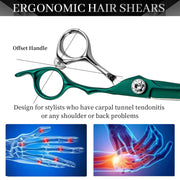 FnLune 6.0 Bright green CNC blades Hairdressing scissors Haircutting - FnLune