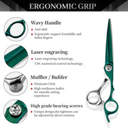 FnLune 6.0 Bright green CNC blades Hairdressing scissors Haircutting - FnLune