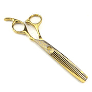 FnLune 6.0’ Gold Damascus Hairdressing Scissors Barber Scissors Dental Scissors - FnLune