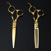 FnLune 6.0’ Gold Z Handle Hairdressing Scissors - FnLune