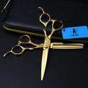 FnLune 6.0’ Gold Z Handle Hairdressing Scissors - FnLune