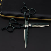 FnLune 6.0’ Green Lacquered Hairdressing Scissors - FnLune