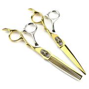FnLune 6.0 inch Bright Gold Spearhead Hairdressing Scissors - FnLune