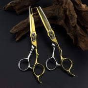 FnLune 6.0 inch Bright Gold Spearhead Hairdressing Scissors - FnLune