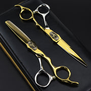 FnLune 6.0 inch Bright Gold Spearhead Hairdressing Scissors - FnLune