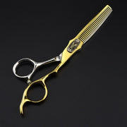 FnLune 6.0 inch Bright Gold Spearhead Hairdressing Scissors - FnLune