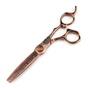 FnLune 6.0 Inch Bronze Gold Coloured Steel Damascus Hairdressing Scissors - FnLune