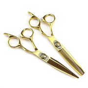 FnLune 6.0 Inch Golden Tiger Professional Hairdressing Scissors Salon - FnLune