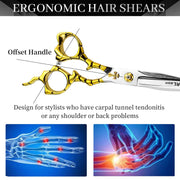 FnLune 6.0 Inch Professional Hairdressing Scissors Salon - FnLune