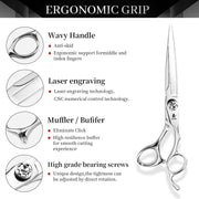 FnLune 6.0 Inch Professional Hairdressing Scissors Salon - FnLune