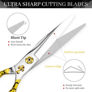 FnLune 6.0 Inch Professional Hairdressing Scissors Salon - FnLune