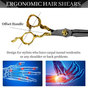 FnLune 6.0 Inch Professional Hairdressing Scissors Salon - FnLune