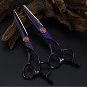FnLune 6.0’ purple Lacquered Hairdressing Scissors - FnLune