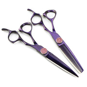FnLune 6.0’ purple Lacquered Hairdressing Scissors - FnLune