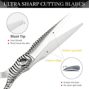 FnLune 6.0 Serpentine Shank CNC Engraving Bits Hairdressing Scissors Barber Shears - FnLune