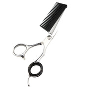 FnLune 6.0 Silver with Comb Hairdressing Scissors Personalised - FnLune