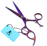 FnLune 6.0’ Swivel Handle Slewing Purple Left Handed Scissors Flat Scissors - FnLune