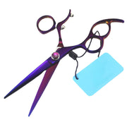 FnLune 6.0’ Swivel Handle Slewing Purple Left Handed Scissors Flat Scissors - FnLune