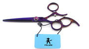 FnLune 6.0’ Swivel Handle Slewing Purple Left Handed Scissors Flat Scissors - FnLune