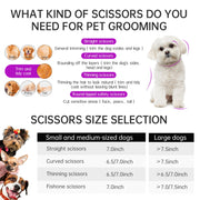 FnLune 6.5 Colour Pet Curved Tooth Clippers Curved Clippers Pet Trimming Clippers Thinning Clippers - FnLune