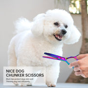FnLune 6.5 Colour Pet Curved Tooth Clippers Curved Clippers Pet Trimming Clippers Thinning Clippers - FnLune