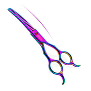 FnLune 6.5 Colour Pet Curved Tooth Clippers Curved Clippers Pet Trimming Clippers Thinning Clippers - FnLune