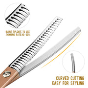 FnLune 6.5 Semi - Golden Fishbone Bent Tooth Scissors Pet - FnLune