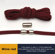 FnLune 6MM Metal Lock Round Elastic Shoelaces Flat - FnLune