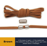 FnLune 6MM Metal Lock Round Elastic Shoelaces Flat - FnLune