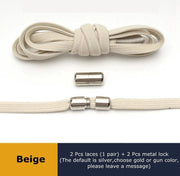 FnLune 6MM Metal Lock Round Elastic Shoelaces Flat - FnLune