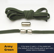 FnLune 6MM Metal Lock Round Elastic Shoelaces Flat - FnLune