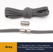 FnLune 6MM Metal Lock Round Elastic Shoelaces Flat - FnLune