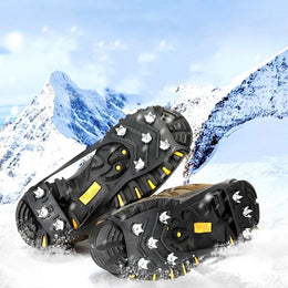FnLune 8 Teeth Climbing Crampons for Outdoor Winter Walk Ice Fishing Snow Shoes Antiskid - FnLune