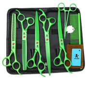 FnLune 8.0 Green Lacquered Pet Grooming Scissors Dental Scissors Pet Trimming Scissors - FnLune