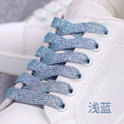 FnLune 8MM Glitter Shoelaces Colorful Flat Shoe laces - FnLune