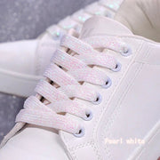 FnLune 8MM Glitter Shoelaces Colorful Flat Shoe laces - FnLune