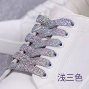 FnLune 8MM Glitter Shoelaces Colorful Flat Shoe laces - FnLune