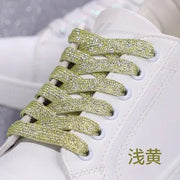 FnLune 8MM Glitter Shoelaces Colorful Flat Shoe laces - FnLune