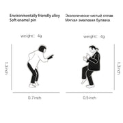 FnLune Black and White Punk Brooch - FnLune