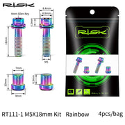 FnLune Carbon Stem Bolt & Nuts Kit M5x18/20mm Bicycle Titanium Bolts Road Bike Handlebar Table Bridge Screw Power Riser Pipe Fixed Nut - FnLune