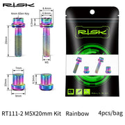 FnLune Carbon Stem Bolt & Nuts Kit M5x18/20mm Bicycle Titanium Bolts Road Bike Handlebar Table Bridge Screw Power Riser Pipe Fixed Nut - FnLune