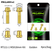 FnLune Carbon Stem Bolt & Nuts Kit M5x18/20mm Bicycle Titanium Bolts Road Bike Handlebar Table Bridge Screw Power Riser Pipe Fixed Nut - FnLune