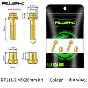 FnLune Carbon Stem Bolt & Nuts Kit M5x18/20mm Bicycle Titanium Bolts Road Bike Handlebar Table Bridge Screw Power Riser Pipe Fixed Nut - FnLune