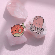 FnLune Cartoon Creative Sea Life Brooch - FnLune