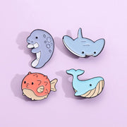 FnLune Cartoon Creative Sea Life Brooch - FnLune