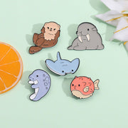 FnLune Cartoon Creative Sea Life Brooch - FnLune