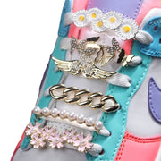 FnLune Cherry Blossoms Shoelace Buckle Metal Shoelaces AF1 Shoelaces Buckle Accessories - FnLune