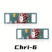 FnLune Christmas Old Man Elk Shoelaces Buckle Shoe Decorations Sneaker - FnLune