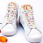 FnLune Colorful Dot Shoelaces Cartoon Printing Fashion Unisex Flat Shoe Laces - FnLune